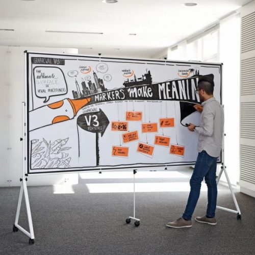Bérelhető LW-X Graphic Wall 4 elemes grafikai tábla antracit filcszövet 120 x 240 cm