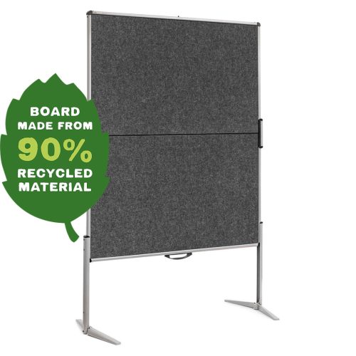 EuroPin® MC összehajtható Pinboard szúrható tábla - R-ECO újrahasznosított sötétszürke filcszövet, 118.5 x 146 cm