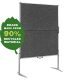 EuroPin® MC összehajtható Pinboard szúrható tábla - R-ECO újrahasznosított sötétszürke filcszövet, 118.5 x 146 cm