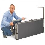 EuroPin® MC² összehajtható Pinboard szúrható tábla - antracit filcszövet, 118.5 x 146 cm