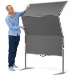 EuroPin® MC² összehajtható Pinboard szúrható tábla - antracit filcszövet, 118.5 x 146 cm