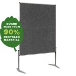 EuroPin® UT nem összehajtható Pinboard szúrható tábla - R-ECO újrahasznosított sötétszürke filcszövet, 118.5 x 146 cm