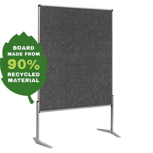 EuroPin® UT nem összehajtható Pinboard szúrható tábla - R-ECO újrahasznosított sötétszürke filcszövet, 118.5 x 146 cm