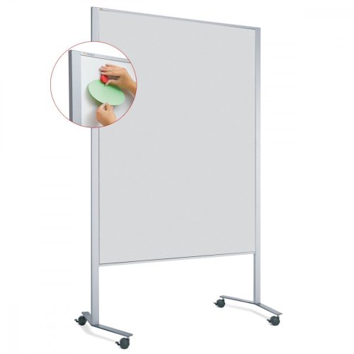 LW-11 Combi Duo Slide pinboard/whiteboard tábla görgővel - világos szürke 