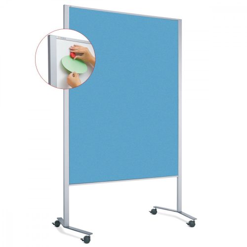 LW-11 Combi Duo Slide pinboard/whiteboard tábla görgővel - azúr 