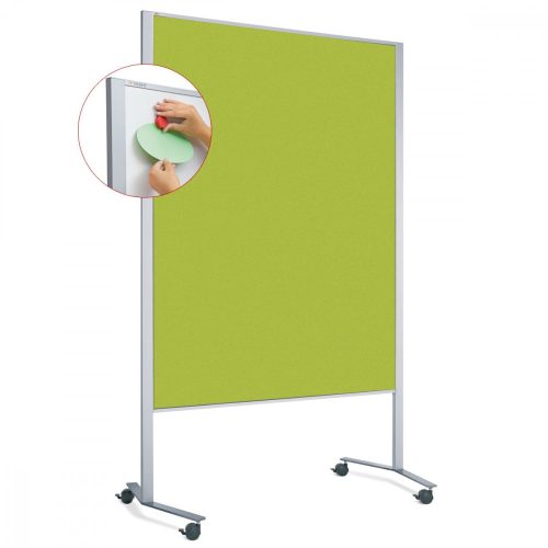 LW-11 Combi Duo Slide pinboard/whiteboard tábla görgővel - alma