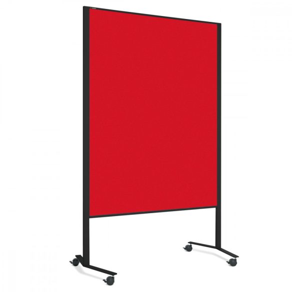  LW-11 Combi DUO Slide pinboard/whiteboard tábla görgővel - paprika piros filc