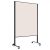  LW-11 Combi DUO Slide pinboard/whiteboard tábla, görgővel - natúrfehér filc