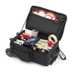 Novario® WorkshopTrolley húzható trénerbőrönd Pin-It Professional szúrható felszereltséggel - 40 x 24 x 56 cm, fekete