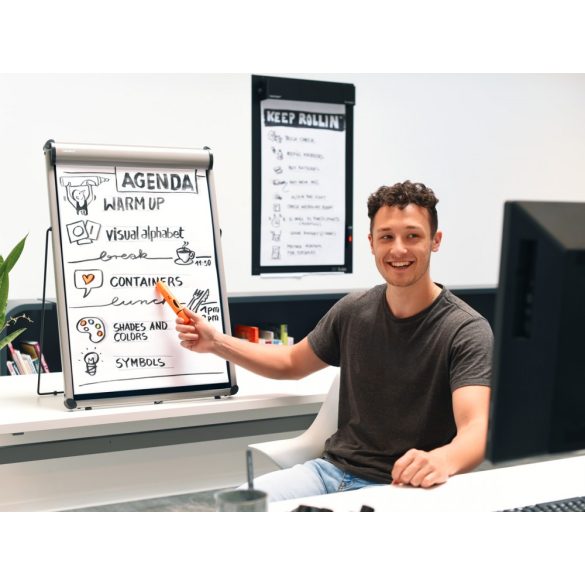 TableTop asztali flipchart tábla, fekete karton 