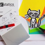 Estatics kártya szett L méret (kék/zöld/sárga/narancs) + 1Neuland No.One® Estatics vágott hegyű filc, fekete, 2-6 mm