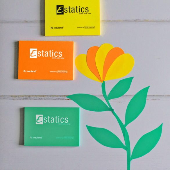 Estatics kártya szett L méret (kék/zöld/sárga/narancs) + 1Neuland No.One® Estatics vágott hegyű filc, fekete 2-6 mm-es
