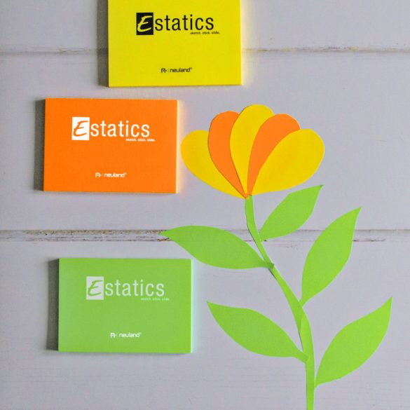 Estatics kártya szett M méret (pasztell színek) + 1 Neuland No.One® Estatics, vágott hegy, fekete,  2-6 mm 