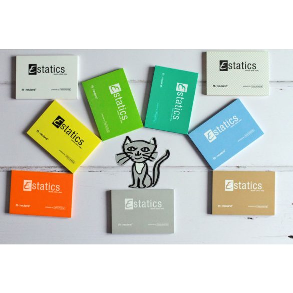 Estatics kártya szett M méret (pasztell színek) + 1 Neuland No.One® Estatics, vágott hegy, fekete,  2-6 mm 