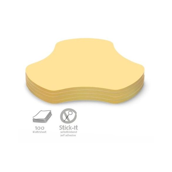 Stick-It Hub Öntapadós moderációs kártya középpont 100 db sárga