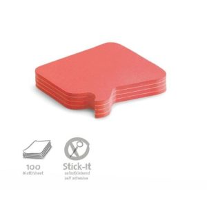 100 Bubble Stick-It Cards, red
