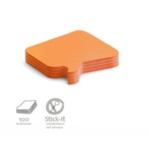 100 Bubble Stick-It Cards, orange