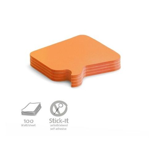 Beszédbuborék öntapadós Stick-It moderációs kártya - 100 db, narancs