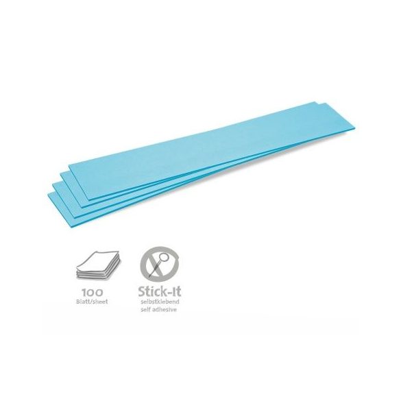 Stick-It Feliratcsík öntapadós moderációs kártya 100 db kék