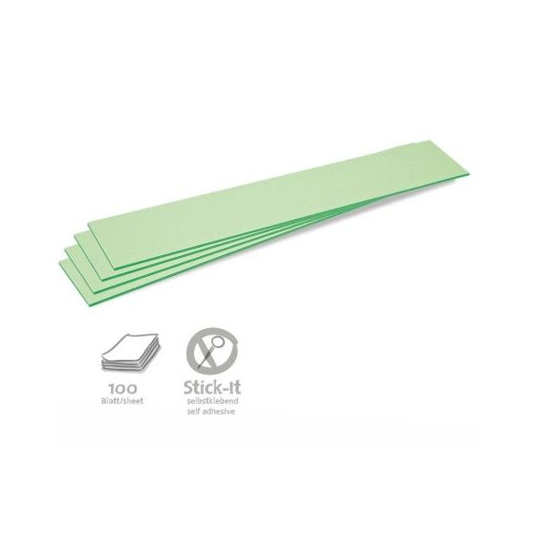 Stick-It Feliratcsík öntapadós moderációs kártya 100 db zöld