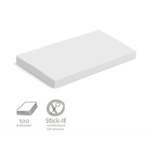 Stick-It Öntapadós 14,9 x 20,7 cm nagy téglalap moderációs kártya 100 db fehér