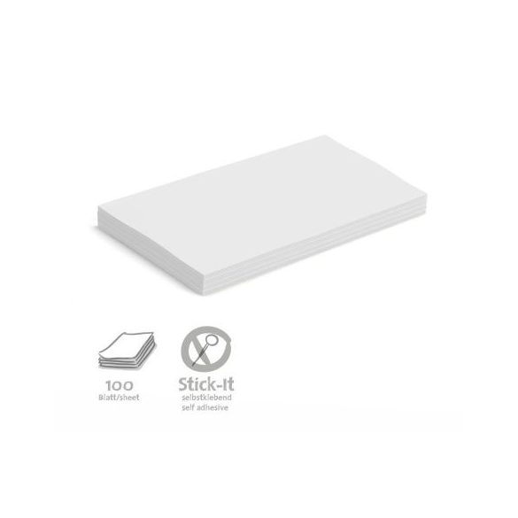 Stick-It Öntapadós 14,9 x 20,7 cm nagy téglalap moderációs kártya 100 db fehér