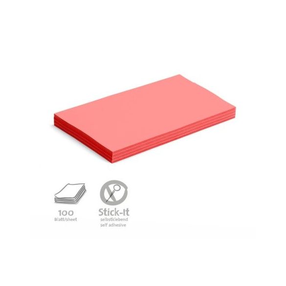 Stick-It Öntapadós 14,9 x 20,7 cm nagy téglalap moderációs kártya 100 db piros