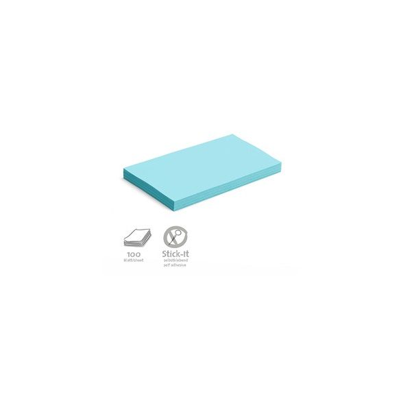 Stick-It Öntapadós 14,9 x 20,7 cm nagy téglalap moderációs kártya 100 db kék 