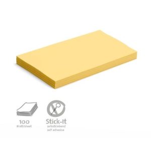 Stick-It Öntapadós 14,9 x 20,7 cm nagy téglalap moderációs kártya 100 db sárga