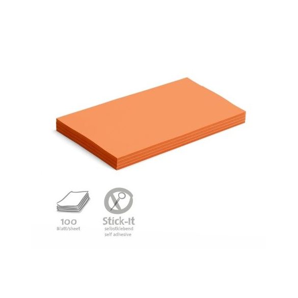 Stick-It Öntapadós 14,9 x 20,7 cm nagy téglalap moderációs kártya 100 db narancs