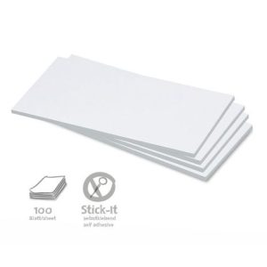 Stick-It Téglalap öntapadós 9,5x20,5 cm moderációs kártya 100 db fehér