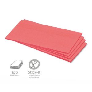 Stick-It Téglalap öntapadós 9,5x20,5 cm moderációs kártya 100 db piros