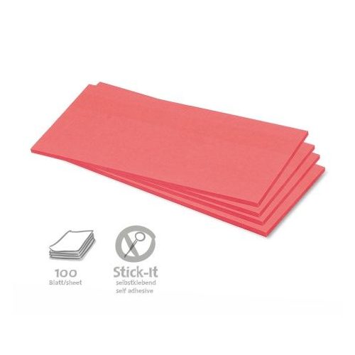Stick-It Téglalap öntapadós 9,5x20,5 cm moderációs kártya 100 db piros
