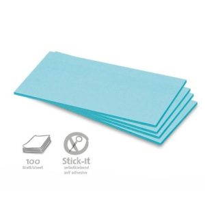 Stick-It Téglalap öntapadós 9,5x20,5 cm moderációs kártya 100 db kék