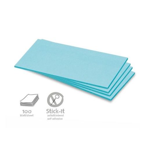 Stick-It Téglalap öntapadós 9,5x20,5 cm moderációs kártya 100 db kék