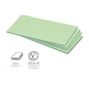 Stick-It Téglalap öntapadós 9,5x20,5 cm moderációs kártya 100 db zöld