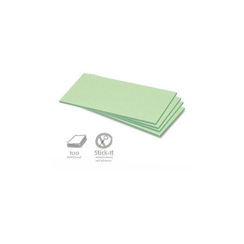 Stick-It Téglalap öntapadós 9,5x20,5 cm moderációs kártya 100 db zöld