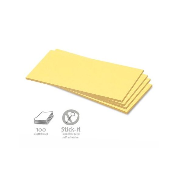 100 Rectangular Stick-It Cards, yellow