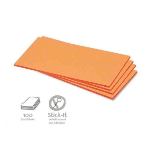 Stick-It Téglalap öntapadós 9,5x20,5 cm moderációs kártya 100 db narancs