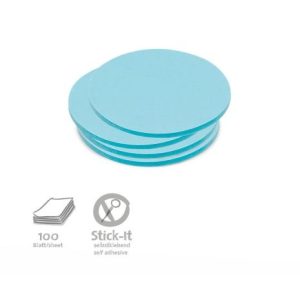 100 Small Circular Stick-It Cards, blue