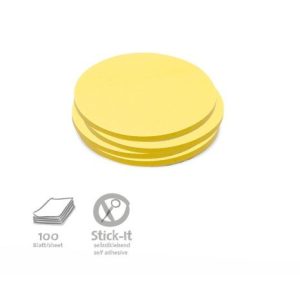 100 Small Circular Stick-It Cards, yellow