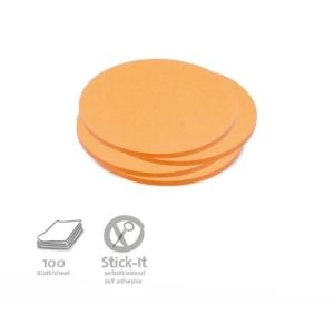 100 Small Circular Stick-It Cards, orange