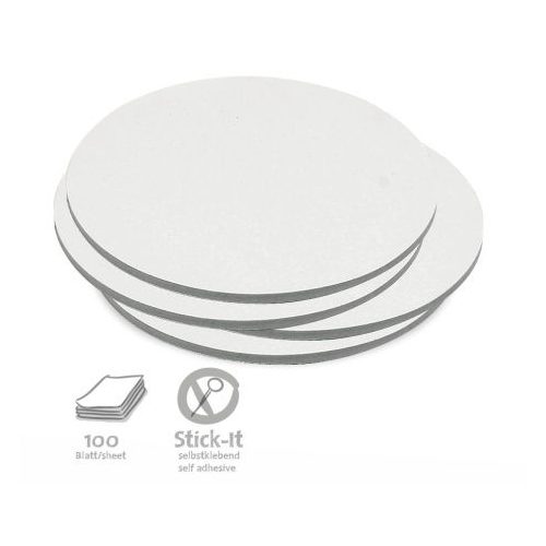 Közepes kör öntapadós Stick-It moderációs kártya - 14 cm, 100 db, fehér