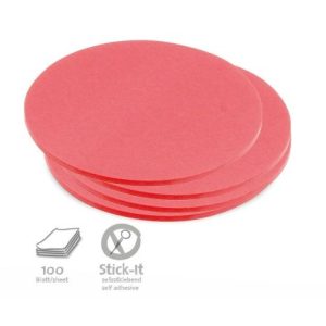 100 Medium Circular Stick-It Cards, red