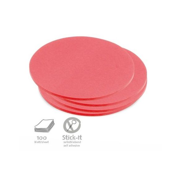 100 Medium Circular Stick-It Cards, red