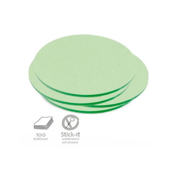 Stick-It Közepes kör 14 cm öntapadós moderációs kártya 100 db zöld