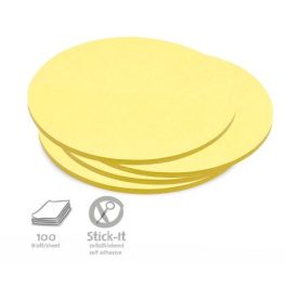  Közepes kör öntapadós Stick-It moderációs kártya - 14 cm, 100 db, sárga