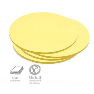  100 Medium Circular Stick-It Cards, yellow