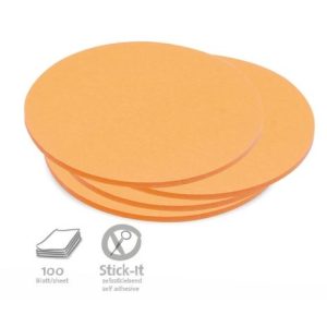 100 Medium Circular Stick-It Cards, orange