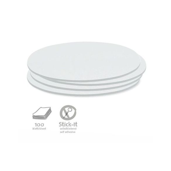 100 Oval Stick-It Cards, white